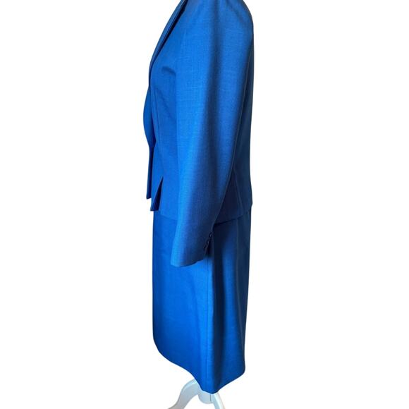 Executive Suite Women's 12 Cobalt Blue Vintage Skirt Blazer Two Piece Lined Set - Picture 4 of 10